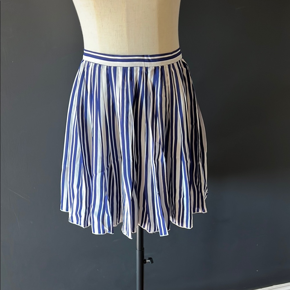 Vanessa Bruno Blue Mini Skater Skirt Pleated Casual